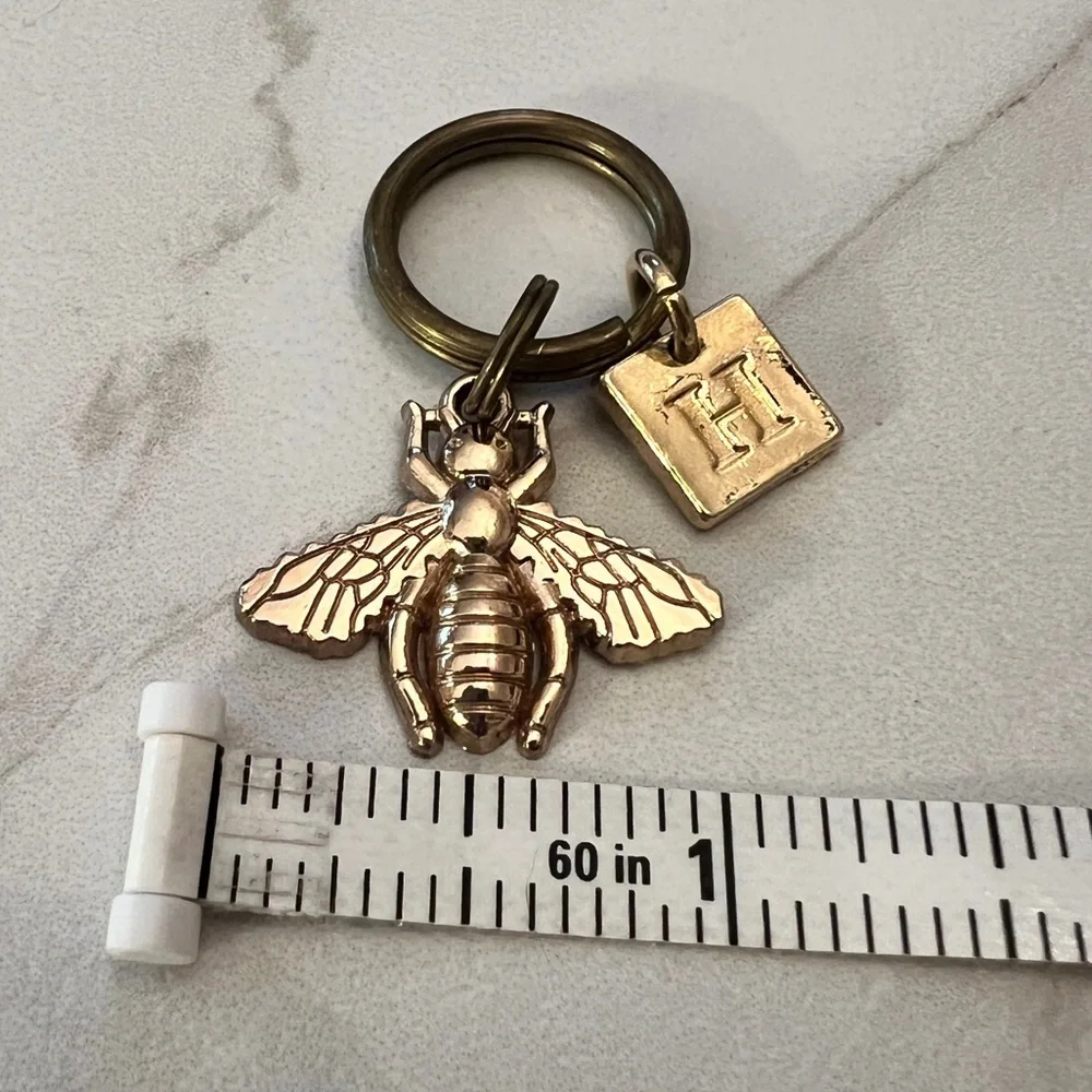Gold Bee and Initial Charm